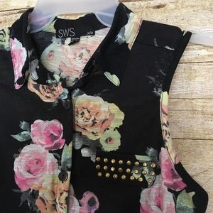 ON SALE! SWS Floral Print Tie Front Crop Top